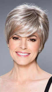ROSE by JON RENAU in 101F48T | Soft White Front, Light Brown with 75% Grey Blend with Soft White Tips