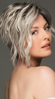 CHROMERT1B | Gray & White With 25% Medium Brown Blend & Off-Black Roots