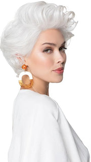 The all over light curls taper at the nape