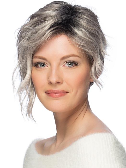 RYAN by ESTETICA in CHROMERT1B | Gray & White With 25% Medium Brown Blend & Off-Black Roots PPC MAIN IMAGE FB MAIN IMAGE