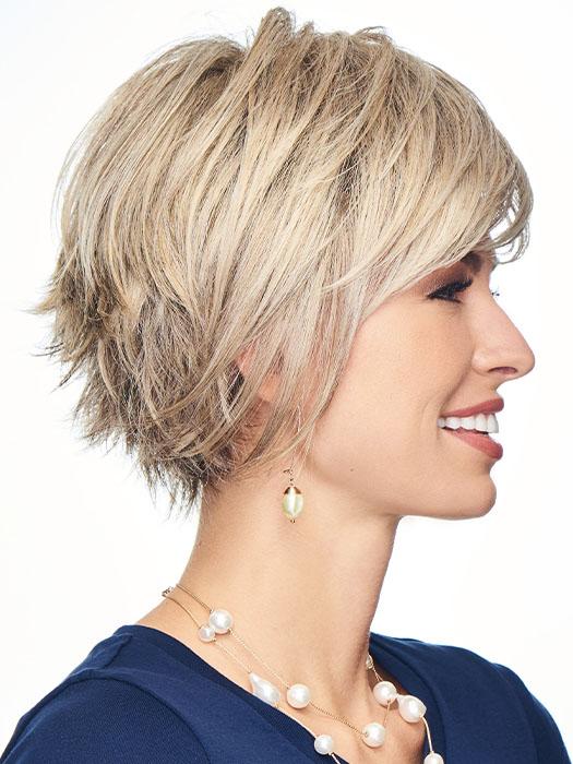This contemporary cut combines long, sleek layers around the face and sides