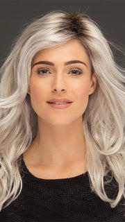 ORCHID by ESTETICA in SILVERSUN/RT8 | Iced Blonde Dusted with Soft Sand and Golden Brown Roots
