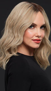 GWYNETH by JON RENAU in 22F16S8 VENICE BLONDE | Lt Ash Blonde & Lt Natural Blonde Blend, Shaded w/ Med Brown