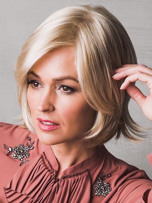 A classy chin-length bob with side-swept fringe