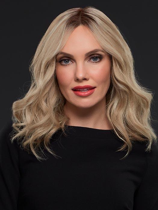 GWYNETH by JON RENAU in 22F16S8 VENICE BLONDE | Lt Ash Blonde & Lt Natural Blonde Blend, Shaded w/ Med Brown PPC MAIN IMAGE FB MAIN IMAGE
