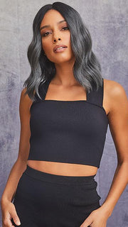 VELVET WAVEZ by Rene of Paris in MIDNIGHT-STONE | Gray Stone Base with Off-Black Roots
