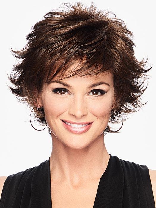 TEXTURED FLIP WIG by HAIRDO in R10 CHESTNUT | Rich Dark Brown with Coffee Brown highlights all over PPC MAIN IMAGE FB MAIN IMAGE