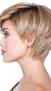 The feathered wispy hair frames the face beautifully
