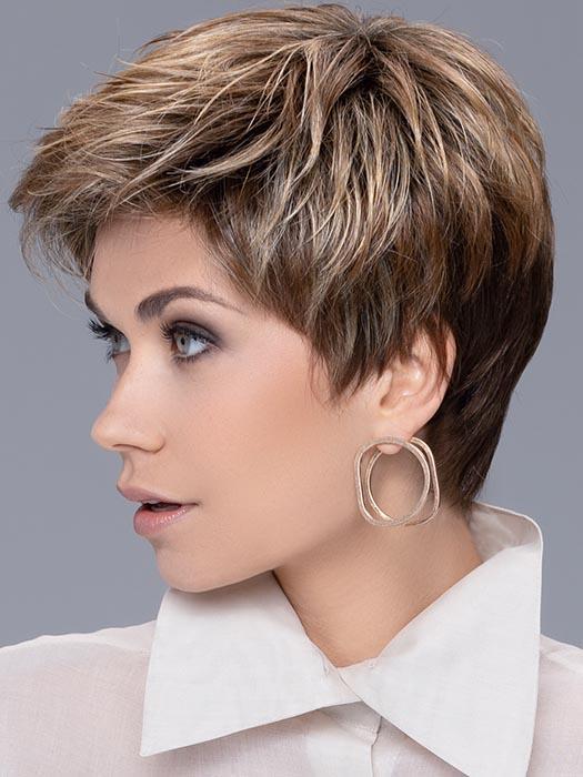 The additional length on top and crown area allow for added fullness or versatile styling