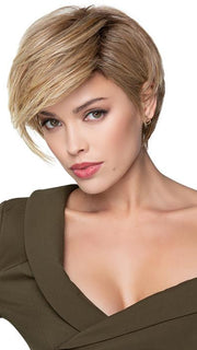 ANGLED PIXIE by TressAllure in 14/26/R10 | Red Blonde with Gold Blonde highlights and Light Brown roots PPC MAIN IMAGE FB MAIN IMAGE