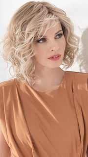 ECLAT by Ellen Wille in SANDY-BLONDE-ROOTED | Medium Honey Blonde, Light Ash Blonde, and Lightest Reddish Brown blend with Dark Roots