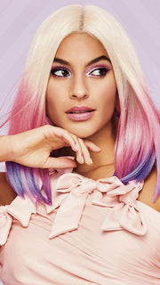 BLONDE & BLOOMING by Hairdo in BLONDE-BLOOMING | Platinum Blonde transitions to Dip Dyed Tulip Pink and Lilac Purple Ends PPC MAIN IMAGE FB MAIN IMAGE