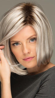 JAMISON by ESTETICA in SILVERSUN/RT8 | Iced Blonde Dusted with Soft Sand and Golden Brown Roots