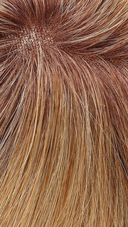 27T613S8 SHADED SUN | Medium Natural Red-Gold Blonde and Pale Natural Gold Blonde Blend and Tipped, Shaded with Medium Brown