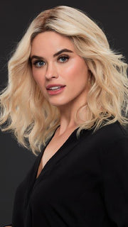 MARGOT by JON RENAU in FS24/102S12 LAGUNA BLONDE | Light Natural Gold Blonde with Pale Natural Gold Blonde Bold Highlights, Shaded with Light Gold Brown