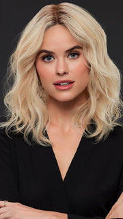 MARGOT by JON RENAU in FS24/102S12 LAGUNA BLONDE | Light Natural Gold Blonde with Pale Natural Gold Blonde Bold Highlights, Shaded with Light Gold Brown