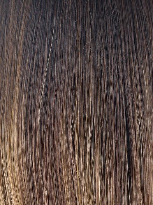 MARBLE-BROWN-R | Medium Brown and Light Honey Brown 50/50 blend with Dark Brown Roots