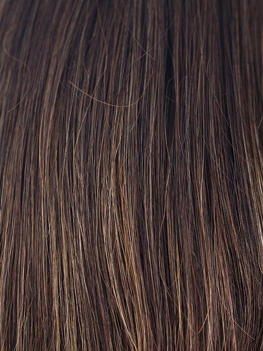 COFFEE-LATTE-R | Dark Brown with Evenly Blended Honey Brown Highlights with Dark Roots