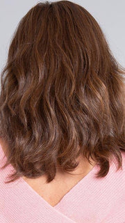 TABU by ELLEN WILLE in CHOCOLATE ROOTED | Medium to Dark Brown base with Light Reddish Brown highlights and Dark Roots