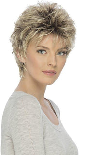 CHRISTA by Estetica in RH1488RT8 | Dark Blonde with Light Copper Blonde Highlights & Golden Brown Roots