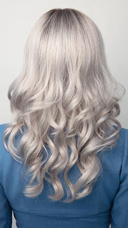 MOONSTONE | Medium Gray with Blue-toned Silver highlights and Dark Roots