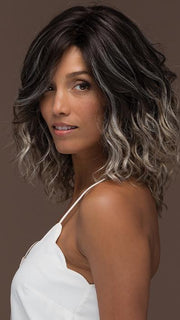 AVALON by ESTETICA in AMERICANO | Dark Brown Base with Medium Golden Brown, Pale Blonde, and Platinum Blonde Highlights