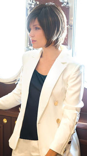 A sassy bob with tousled layers 
