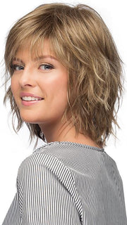 The choppy layers all throughout the back and sides create a textured, messy look