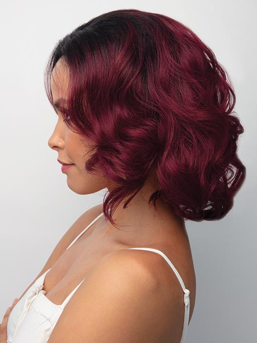 PASSION by Rene of Paris in PLUM-DANDY | Blend of Burgundy and Subtle Plum with Dark Brown Roots