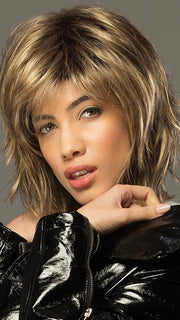 JONES by Estetica in RH12/26RT4 | Light Brown with Chunky Golden Blonde Highlights and Dark Brown Roots