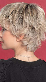 OPEN by ELLEN WILLE in LIGHT CHAMPAGNE ROOTED 23.26.25 | Light Beige Blonde, Medium Honey Blonde, and Platinum Blonde blend with Dark Roots