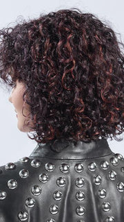 DISCO by ELLEN WILLE in AUBERGINE ROOTED 131.133.132 | Darkest Brown with hints of Plum at base and Bright Cherry Red and Dark Burgundy Highlights