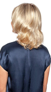 IRIS by WIG PRO in 22-1001-R8 | Rooted Chestnut Brown with Ash Blonde base blended with Platinum Blonde highlights