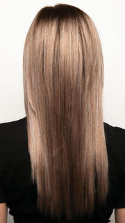MILK-TEA-LR | Creamy Beige with Longer Dark Roots