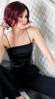 Rae by Rene of Paris in PLUMBERRY-JAM-LR | Medium Plum with Dark roots with mix of Red/Fuschia