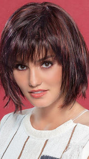 CHANGE by ELLEN WILLE in AUBERGINE-MIX | Darkest Brown with hints of Plum at base and Bright Cherry Red and Dark Burgundy Highlights