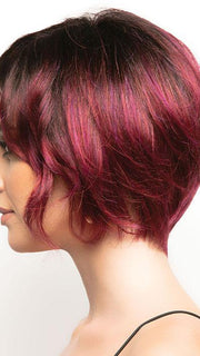 Rae by Rene of Paris in PLUMBERRY-JAM-LR | Medium Plum with Dark roots with mix of Red/Fuschia
