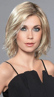 UNITED by ELLEN WILLE in CARAMEL ROOTED | Medium Gold Blonde and Light Gold Blonde Blend with Light Brown Roots