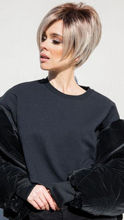 SHANE by Rene of Paris in MELTED-MARSHMALLOW | Subtly Warm Dark Sandy Blonde Blend with Medium Brown Roots and Light Ash Blonde Tips and Highlights