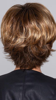 RAISE by ELLEN WILLE in TOBACCO ROOTED | Medium Brown base with Light Golden Blonde highlights and Light Auburn lowlights