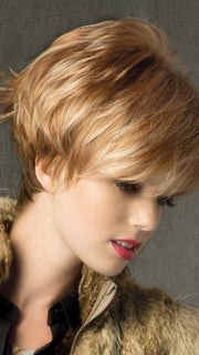 IVY by Noriko in NUTMEG R | Rooted Dark Honey Brown Base with Strawberry Blonde Highlights