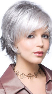 SKY LARGE by Noriko | SILVER STONE  | Silver Medium Brown Blend That Transitions To More Silver Then Medium Brown Then To Silver Bangs