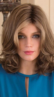CARRIE by Noriko in HONEY WHEAT R | Light Brown Base with Honey Blonde Highlights and Dark Brown Roots PPC MAIN IMAGE FB MAIN IMAGE