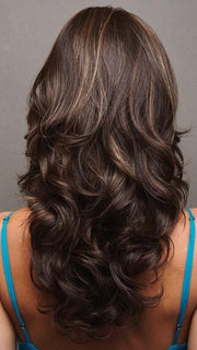COFFEE LATTE R | Rooted Dark Brown with Dark Brown & Honey Brown evenly blended highlights