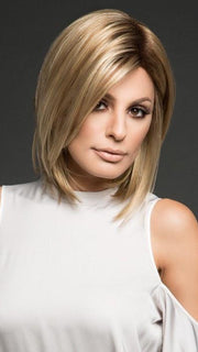 HAILEY by Noriko in CREAMY TOFFEE R | Rooted Dark with Light Platinum Blonde and Light Honey Blonde evenly blended