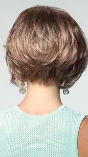 Modern Chin Length Bob with Loose Waves| Color: Macadamia-LR