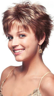 The layers are longer on the top and shorter towards the neckline, which is tapered