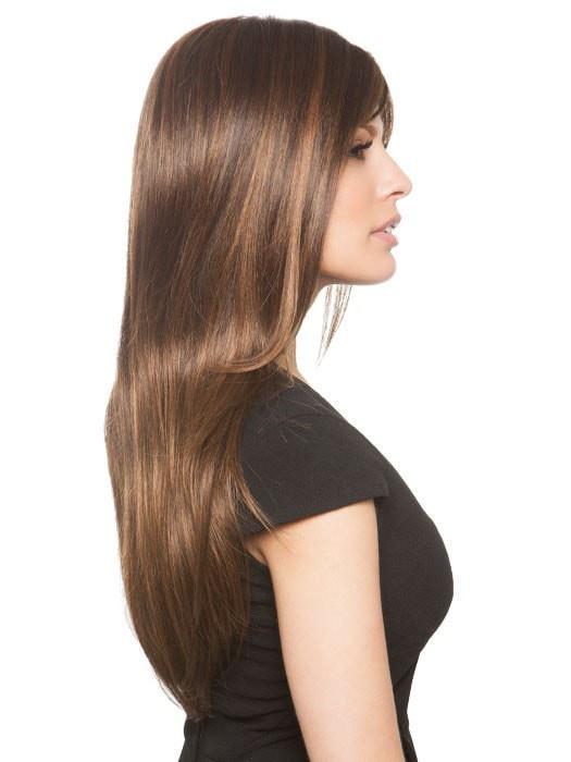 The double monofilament creates natural looking hair growth where the hair is parted