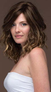 AVALON by ESTETICA in TOFFEE-LATTE | Light Chestnut Brown Base with Caramel Blonde Highlights
