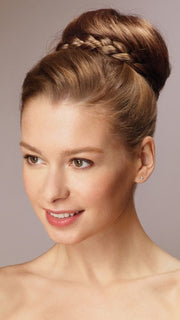 Style your hair in a low or high bun  | Color: Frosted